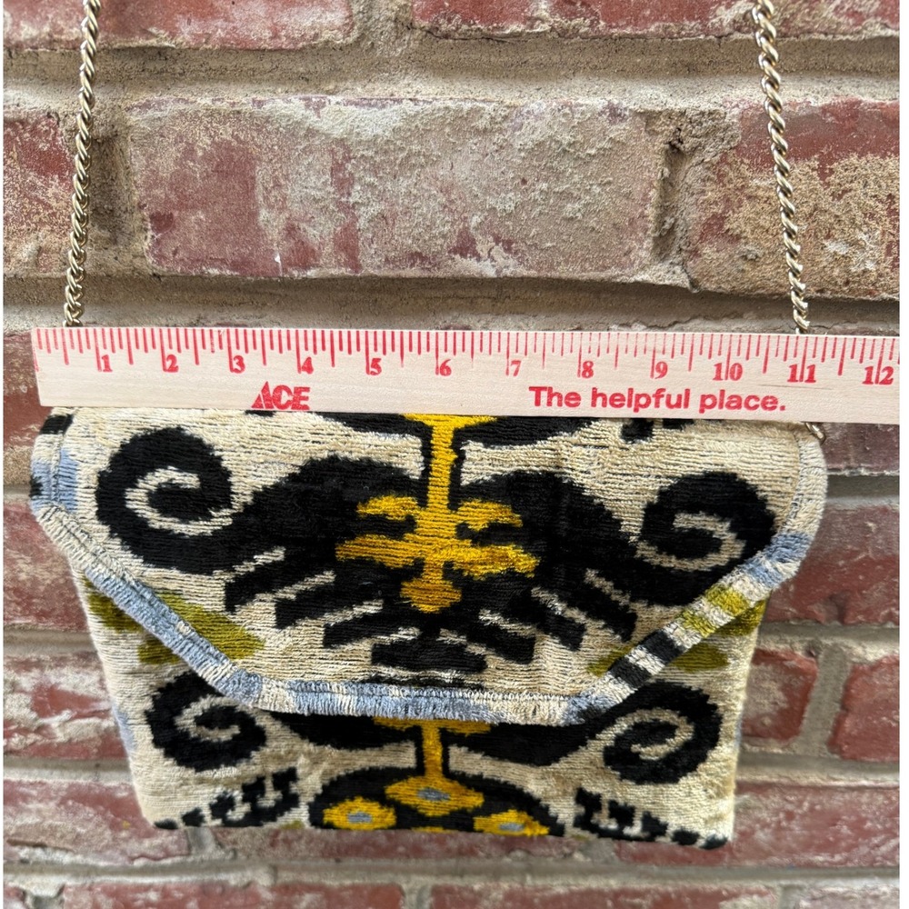 PerfectSilkByMaya Ikat Velvet Bag Handmade Uzbekistan Boho Clutch Crossbody - Picture 11 of 13